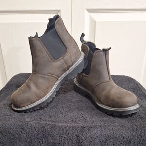 Men's Wolverine Brown Leather Slip-On Boots -10M - Waterproof